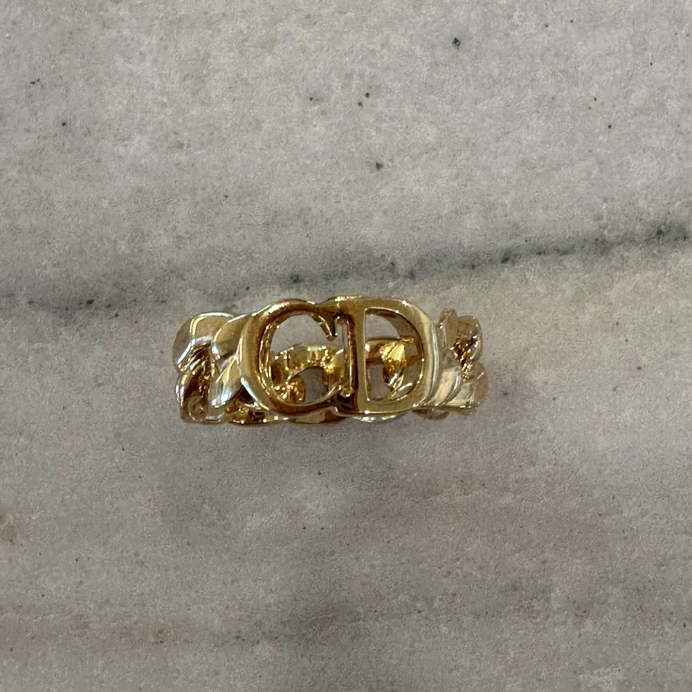 Gold Dior CD Ring